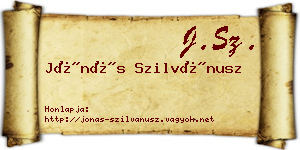 Jónás Szilvánusz névjegykártya